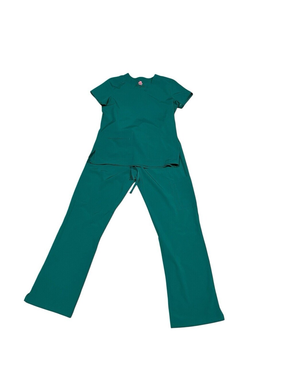 Natural Uniforms Scrub Set Women Small Teal Green Cool Stretch Top Pants